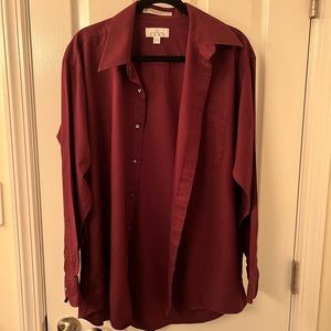 Enro Button Down Dress Shirt. Burgundy. Size 17 1/2 - 34/35